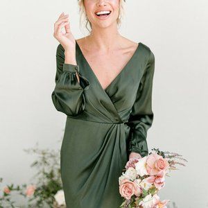 Satin Cabernet Revelry Bridesmaid Dress Vera Size 8